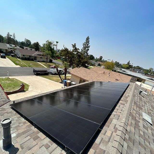 solar panels on roof