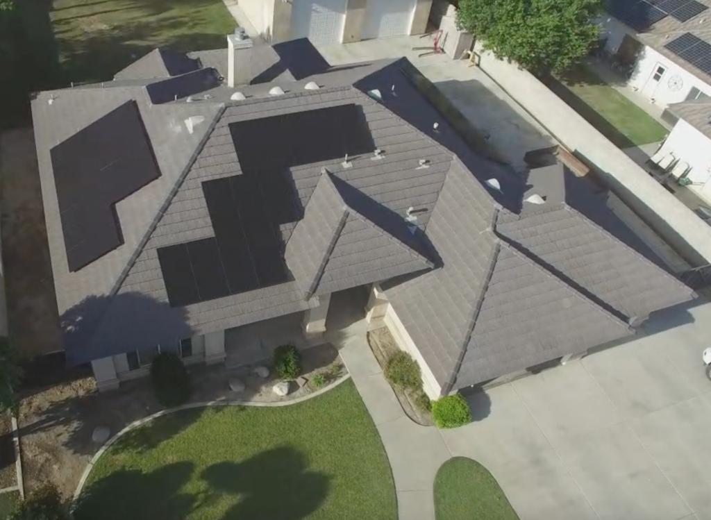 aerial view of Solar Panels in Bakersfield, CA